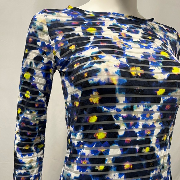 VTG Y2K JEAN PAUL GAULTIER FUZZI Avant Designer Blue Skinny Stretchy Top Women M - Picture 3 of 8